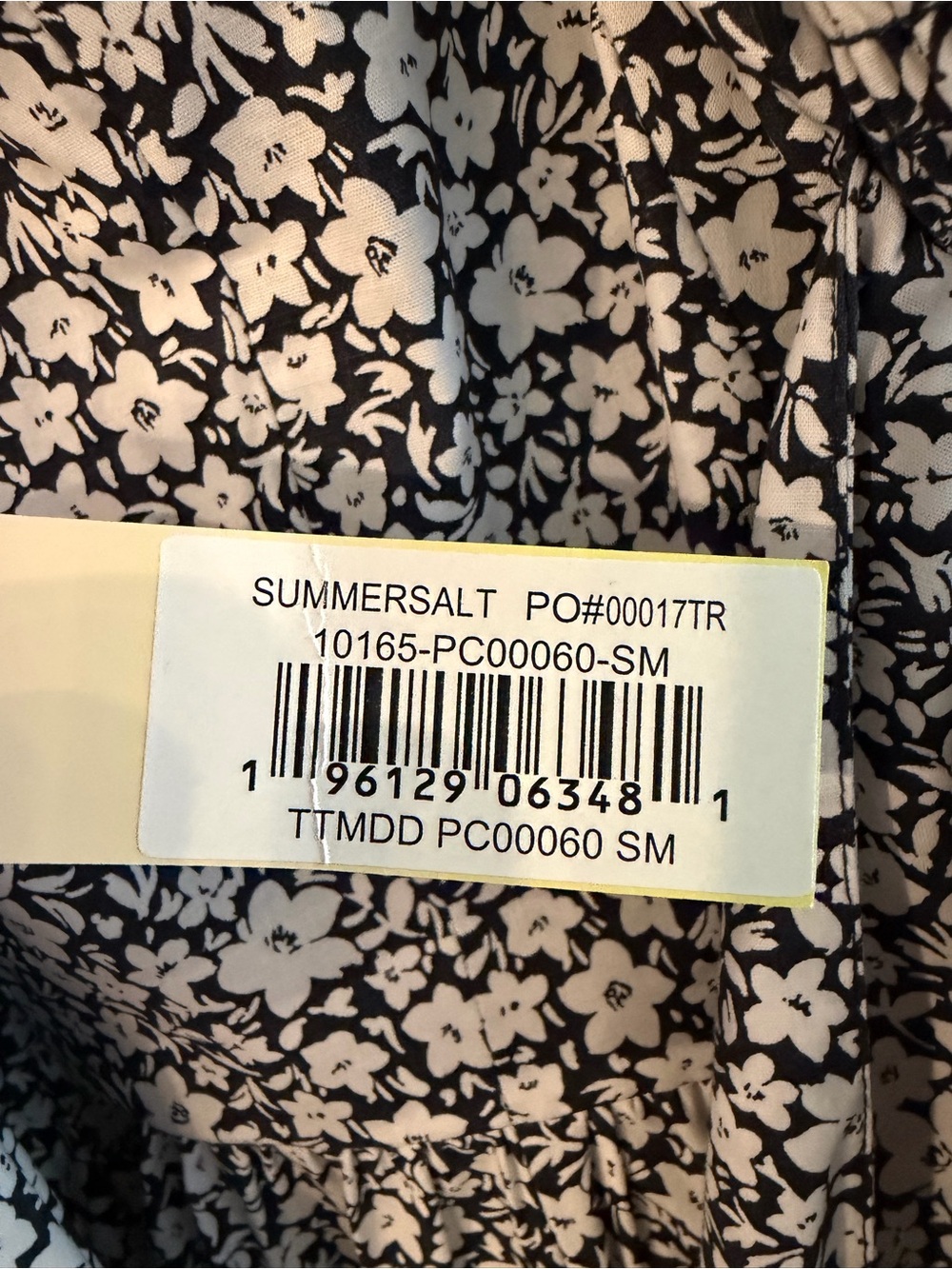 summersalt Navy and White Floral Tie-Front Sundress - Picture 2 of 3